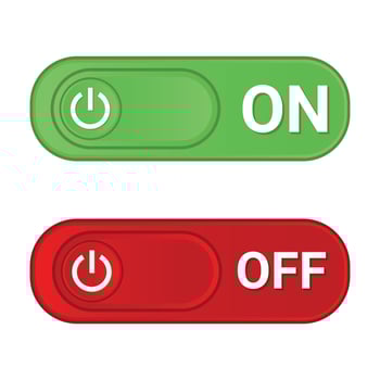 On Off Slider, Set Power On Off Switch Button, On and Off Slider, Shutdown Symbol, Slider On Off Push Button, 3D Realistic Glossy And Shiny Glowing Energy Icons Vector Illustration