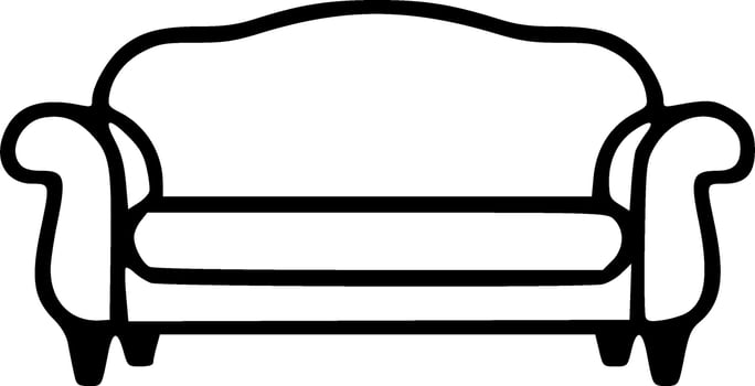 Sofa black outlines vector illustration