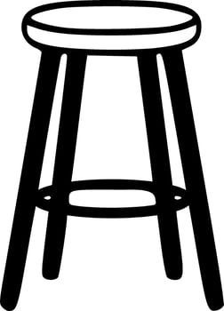 Bar stool black outlines vector illustration