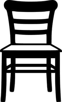 Dining chair black outlines vector illustration