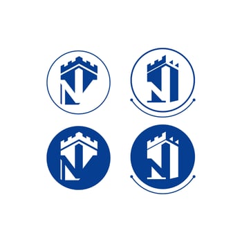 Latter N Logo Template vector Abstract Monogram Symbol Castle building logo design concept.