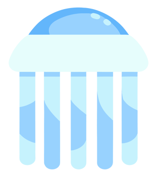Simple blue Jellyfish Icon transparent background cutout png