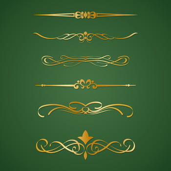 collection of luxury golden vintage borders. vector illustration