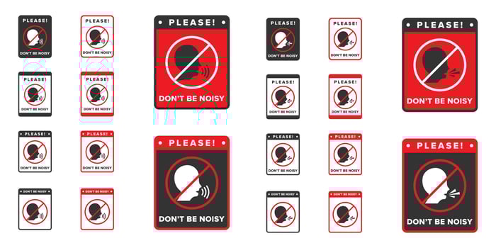No noise icon sign vector design, icon boards are prohibited from noisy