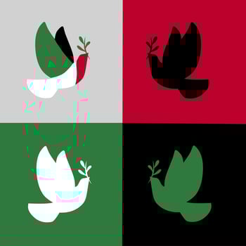 set of dove, symbol of peace , free palestine campaign perfect for print,etc vector