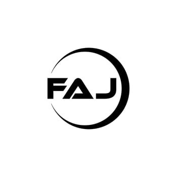 FAJ letter logo design in illustration. Vector logo, calligraphy designs for logo, Poster, Invitation, etc.