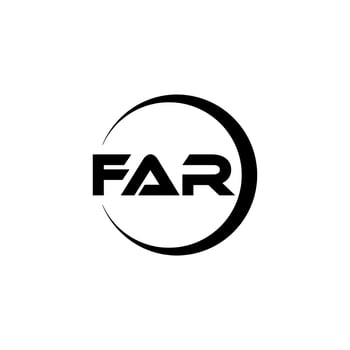 FAR letter logo design in illustration. Vector logo, calligraphy designs for logo, Poster, Invitation, etc.
