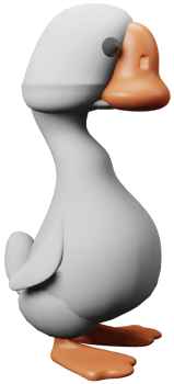 3D illustration render poultry goose gray with orange beak on transparent background png