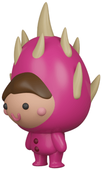 3D illustration render pink character dragon fruit girl on transparent background png