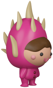 3D illustration render pink character dragon fruit girl on transparent background png