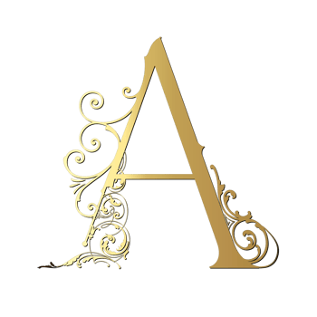 golden decorative letter a png