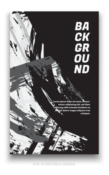 Abstract grunge background cover design with brush strokes concept. Design element for posters, magazines, book covers, brochure template, flyer, presentation. vector