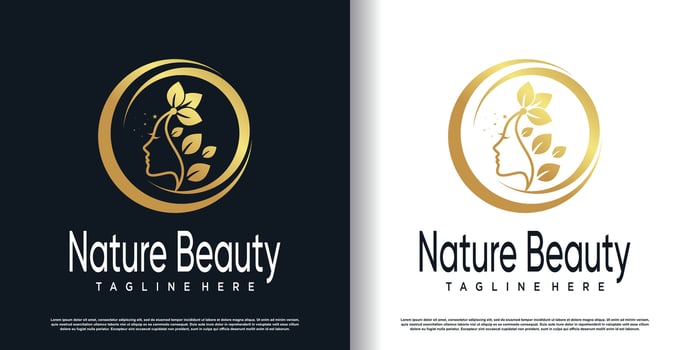 Natural beauty design vector with creative concept premium vector