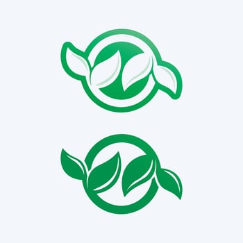 Logos of green Tree leaf ecology vector
