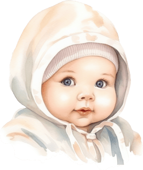 Cute Baby Watercolor Illustration. png