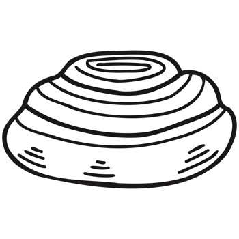 isolate black and white bakery pain aux raisin png