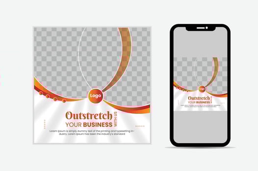 Business marketing agency promotion social media post template. Editable square banner design with place for the photo. vector