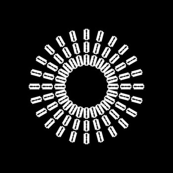 Artistic Circle Shape composed by Razor Blade Composition for Decoration, Ornate, Logo, Website, Art Illustration or Graphic Design Element. Vector Illustration