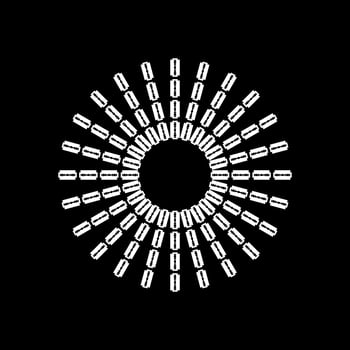 Artistic Circle Shape composed by Razor Blade Composition for Decoration, Ornate, Logo, Website, Art Illustration or Graphic Design Element. Vector Illustration