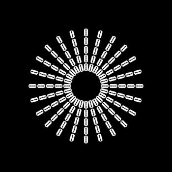 Artistic Circle Shape composed by Razor Blade Composition for Decoration, Ornate, Logo, Website, Art Illustration or Graphic Design Element. Vector Illustration
