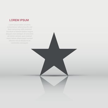 Star icon in flat style. Shape vector illustration on white isolated background. Geometric emblem business concept.