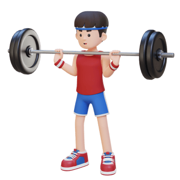 3D Sportsman Character Building Shoulder Strength with Overhead Press Workout png