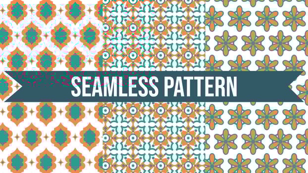 Seamless Pattern Green Orange vector