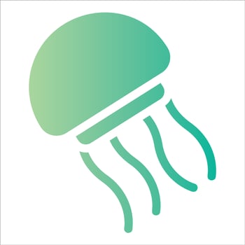 jellyfish in flat design style vector