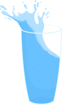 Water splash in glass clipart png