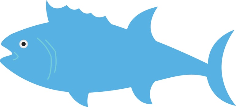 Vector aquarium fish silhouette illustration. Colorful cartoon flat aquarium fish icon for your design.