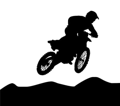 jumping motorbike silhouette vector