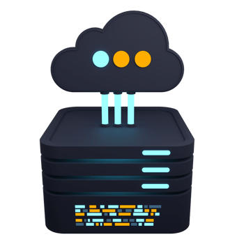 Cloud computing technology. Cloud data center with hosting server. Cloud service 3d rendering. Network and database. Cloud storage. 3d render illustration png