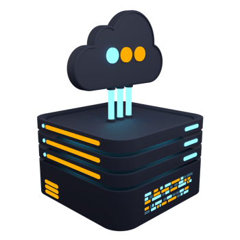 Cloud computing technology. Cloud data center with hosting server. Cloud service 3d rendering. Network and database. Cloud storage. 3d render illustration png