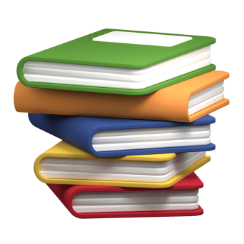 3d render books. 3d render multicolor book icon. Stack of multicolored books. Reading hobby and education. 3d render illustration png