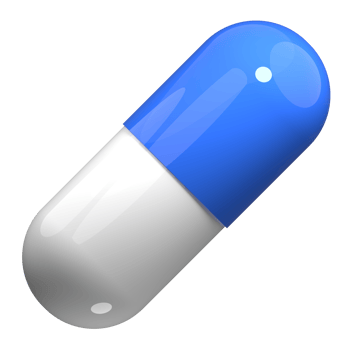 3d white and blue pill. 3d rendering capsule pill. Blue medical pill. 3d render illustration png