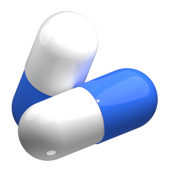 3d white and blue pill. 3d rendering capsule pill. Blue medical pill. 3d render illustration png