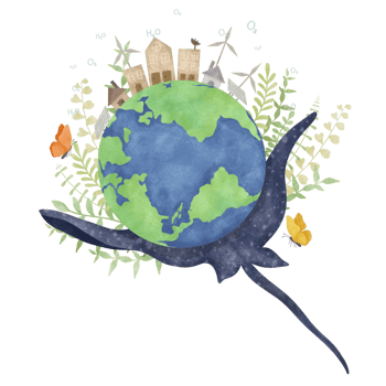 Earth day save nature watercolor png