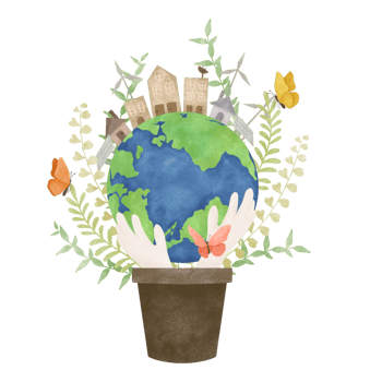 Earth day save nature watercolor png