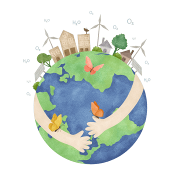Earth day save nature watercolor png