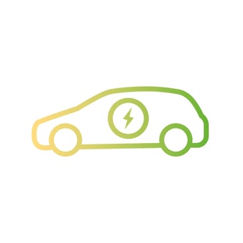 Electric car icon. Hybrid vehicle pictogram. Line electric car vector