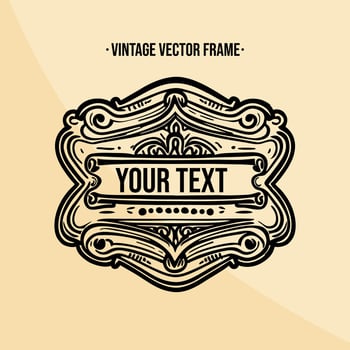 Vintage frame for writing text of message vector