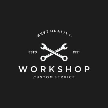 Crossed wrench logo template design with vintage gear.Logo for workshop, badge, industry,service or repair and mechanic. vector