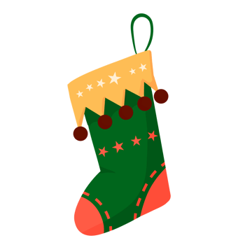 Christmas sock present from santa clause png