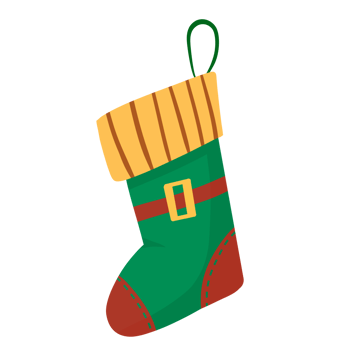 Christmas sock present from santa clause png