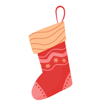 Christmas sock present from santa clause png