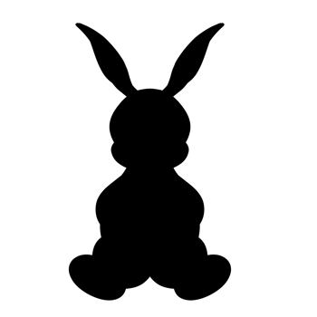 Hand Drawn rabbit silhouette png