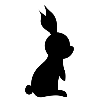 Hand Drawn rabbit silhouette png