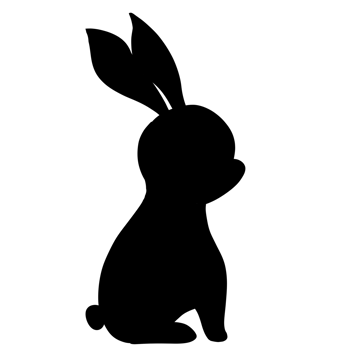 Hand Drawn rabbit silhouette png
