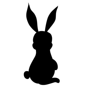 Hand Drawn rabbit silhouette png