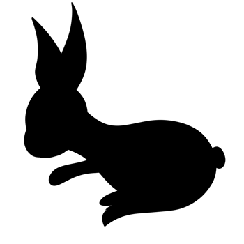 Hand Drawn rabbit silhouette png